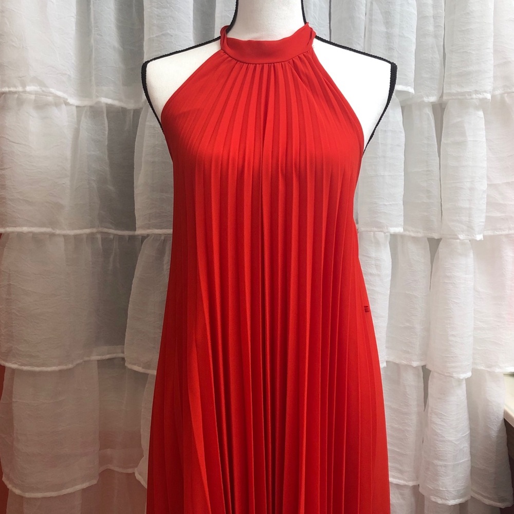 Papaya Red Backless Dress